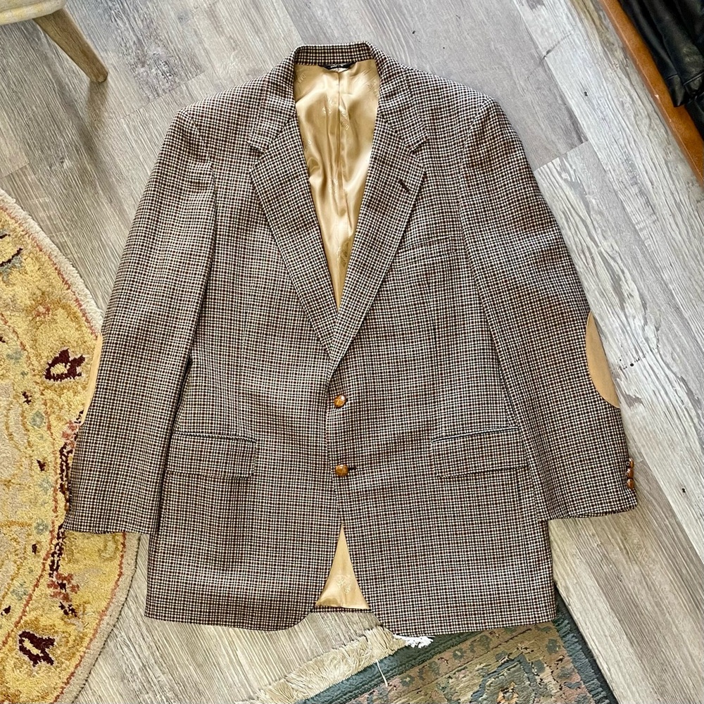 Vintage DAKS Ben Turturici USA Union Made 100% Wool Tweed Sports Coat Blazer